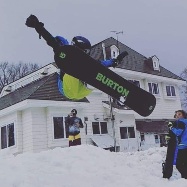 Snowboard stunts at Japan ski lodge and resort, Richies At Myoko, Japan